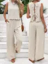 Summer New Women's Fashion Sleeveless Tank Top Casual Pants Set